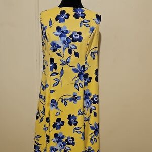 AGB Yellow and Blue One Shoulder A-Line Dress